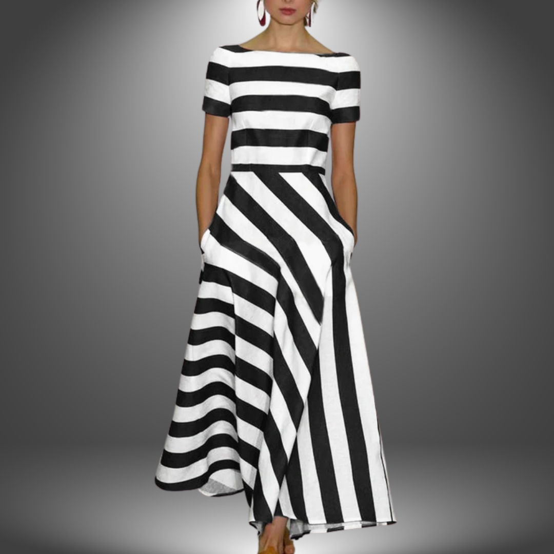 Camila - Gestreiftes Langkleid im Boho-Stil