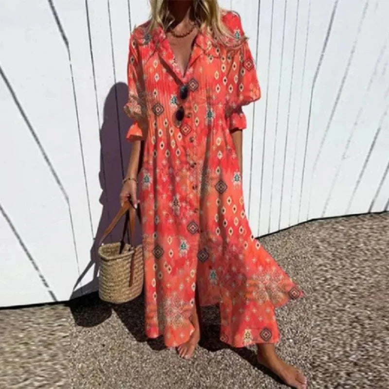 Beatrix – Romantisches Boho-Maxikleid