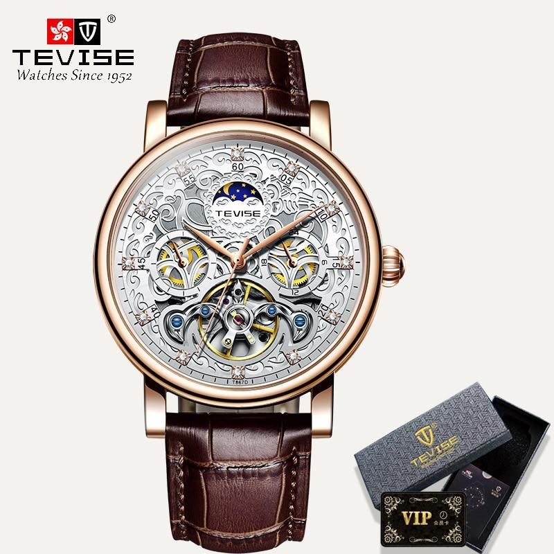 Business Automatic Uhr mit Lederarmband