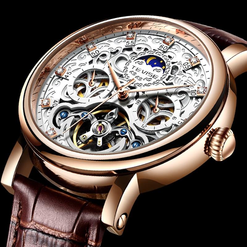 Business Automatic Uhr mit Lederarmband