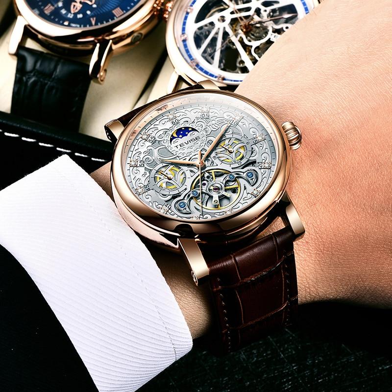Business Automatic Uhr mit Lederarmband