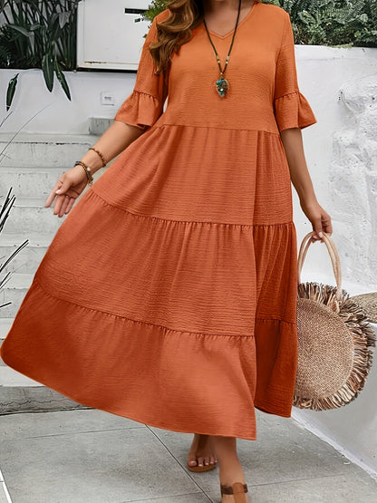 Elisa | Plus Size V-Ausschnitt-Kleid