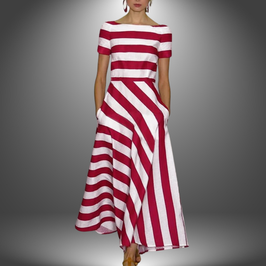 Camila - Gestreiftes Langkleid im Boho-Stil