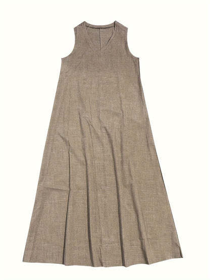 Heidi - Zeitloses ärmelloses V-Ausschnitt-Kleid
