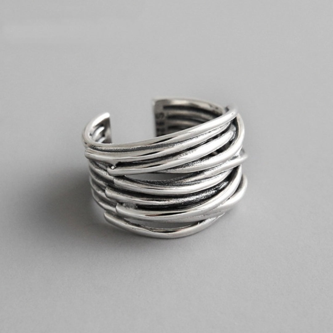 Verstellbarer 925 Sterling Silber Lagenring