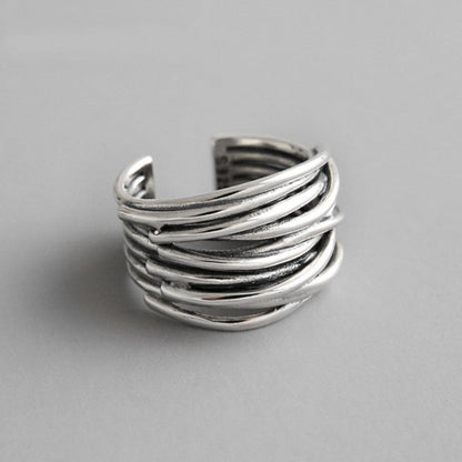 Verstellbarer 925 Sterling Silber Lagenring