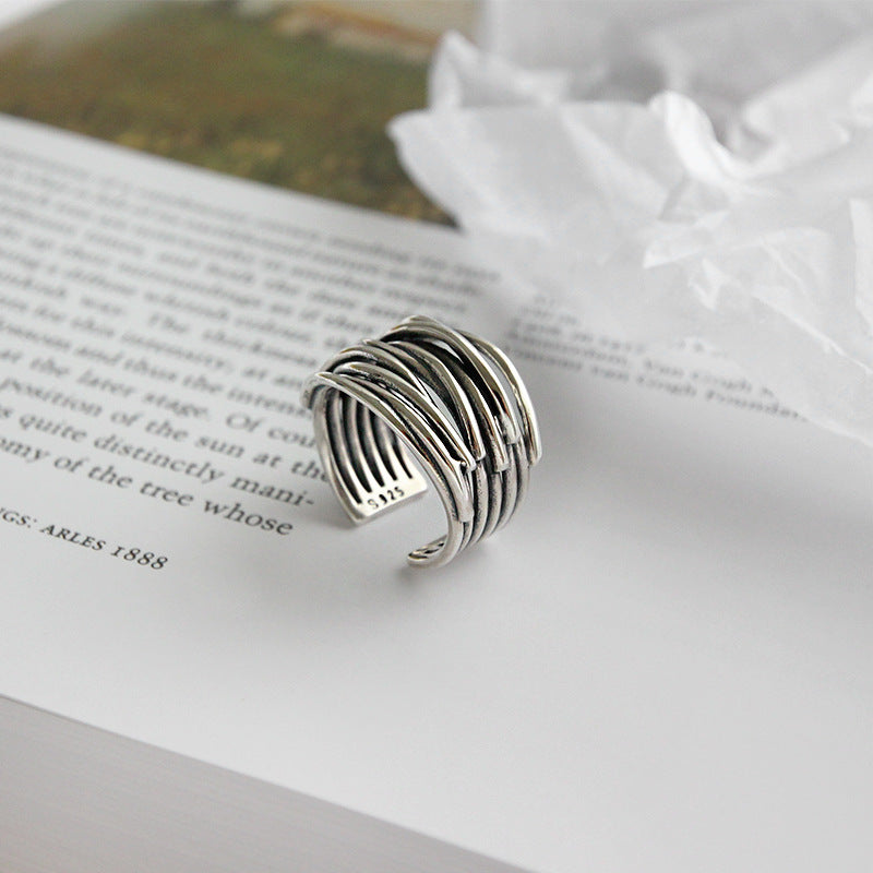 Verstellbarer 925 Sterling Silber Lagenring