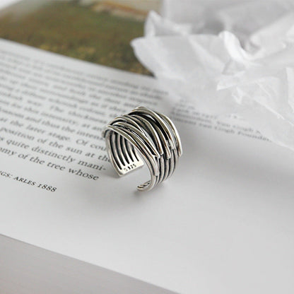 Verstellbarer 925 Sterling Silber Lagenring