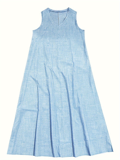 Heidi - Zeitloses ärmelloses V-Ausschnitt-Kleid