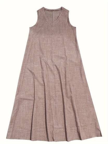Heidi - Zeitloses ärmelloses V-Ausschnitt-Kleid