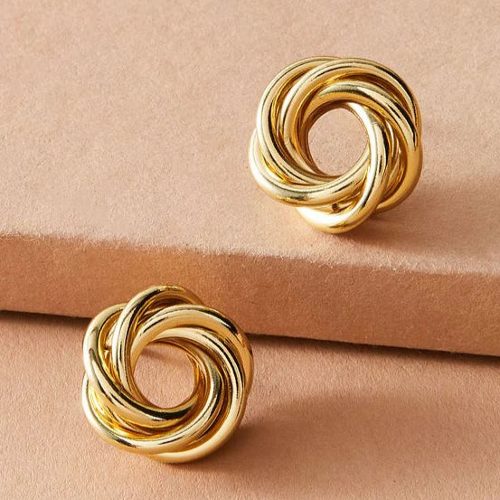Vintage goldene Spiral-Ohrringe